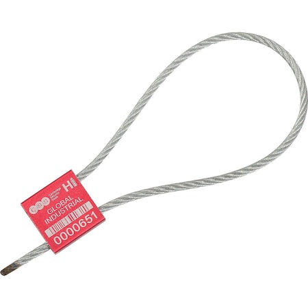 Global Industrial Metal Cable Seal, 1/8x12L, Red, 50PK 670490RD